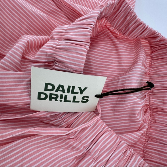 Daily Drills Poplin Resort Pant dusty rose and white stripes xs/s Sold out style - Picture 7 of 9